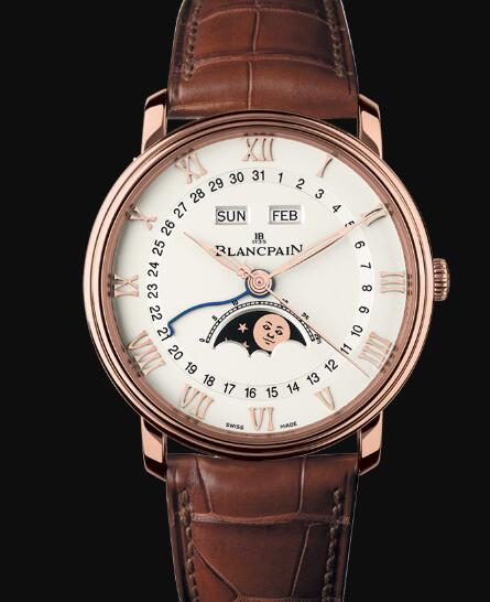 Review Blancpain Villeret Watch Price Review Quantième Complet Replica Watch 6654 3642 55B - Click Image to Close